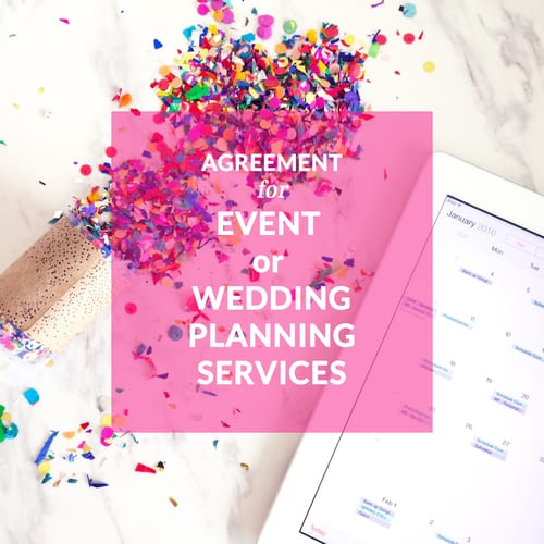 wedding planning contract