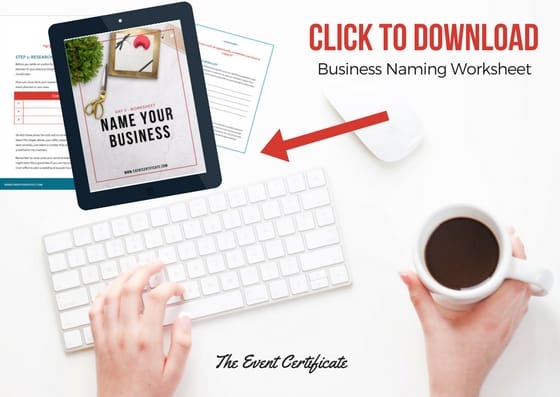 event planning business naming worksheet download