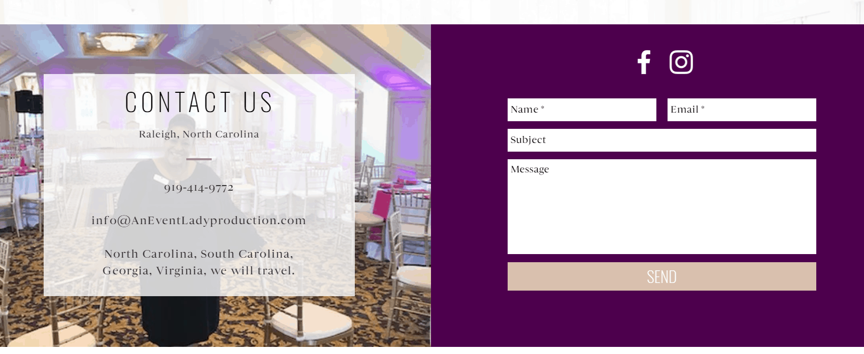 About page 3 - An Event Lady Production Website Review