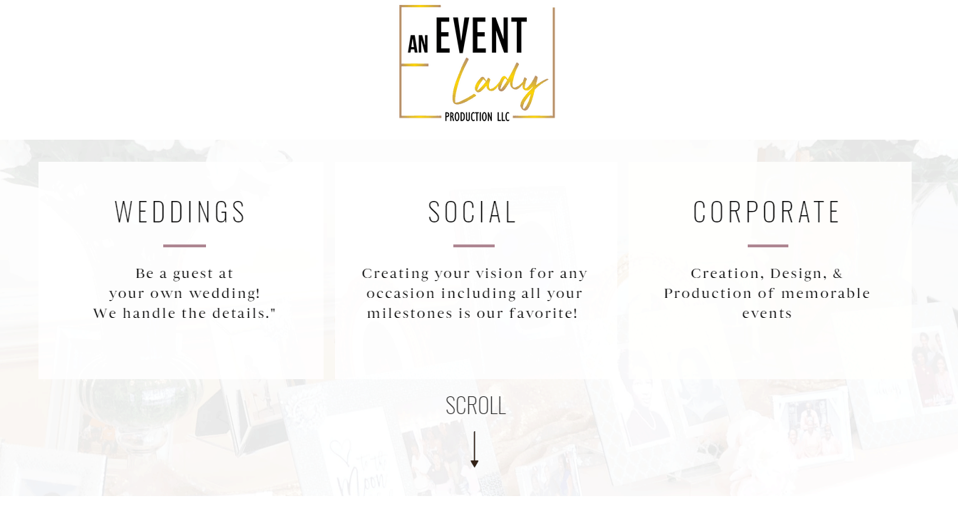 Services Page - An Event Lady Production Website Review