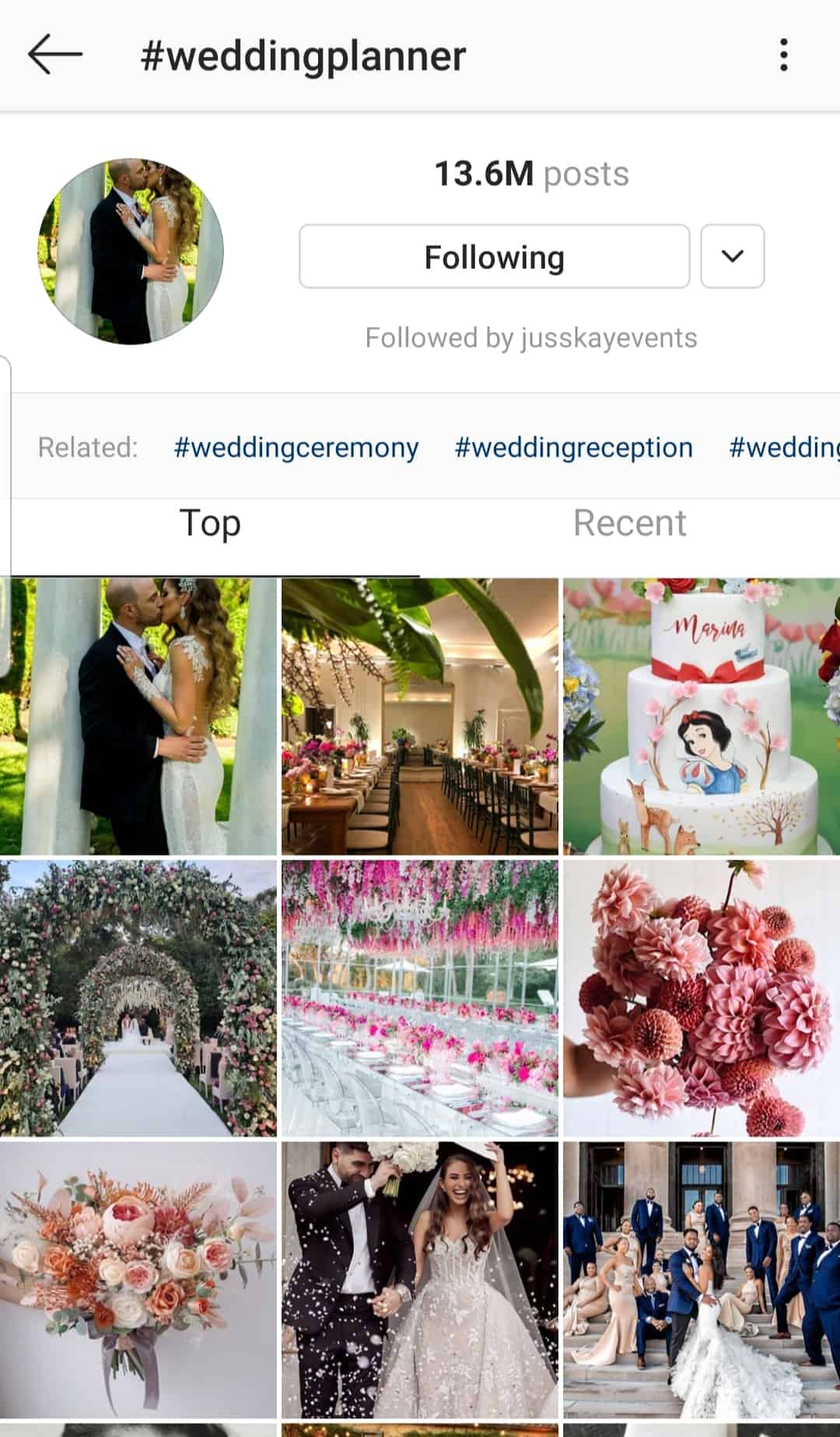 wedding planner hashtag fail